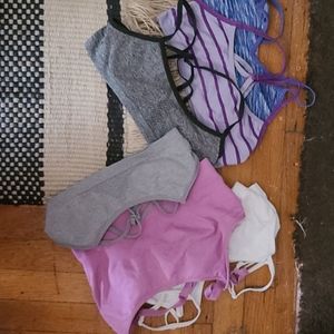 Lot of 7 girls sports bras size medium